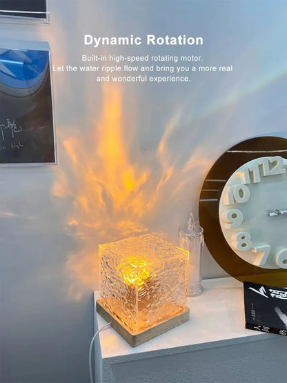 Aurora Northern Night Light Ocean Wave Projector Gemly Water Pattern Cube Light Gradual Rotating Flame Wave Effect Colorful Lamp-8